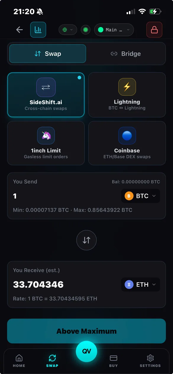 Swap tokens
